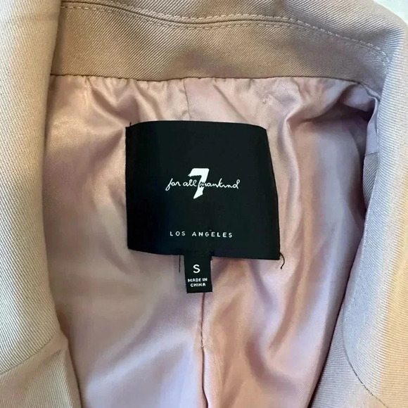 7 for all mankind, blush/nude double breasted blazer - Picture 7 of 7